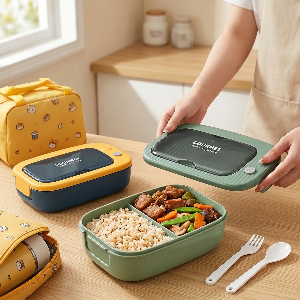 Microwavable Plastic Bento Box - Food Storage With Compartments ulasan dan harga
