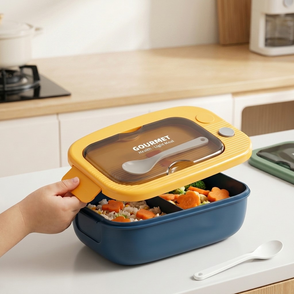 Microwavable Plastic Bento Box - Food Storage With Compartments ulasan dan harga
