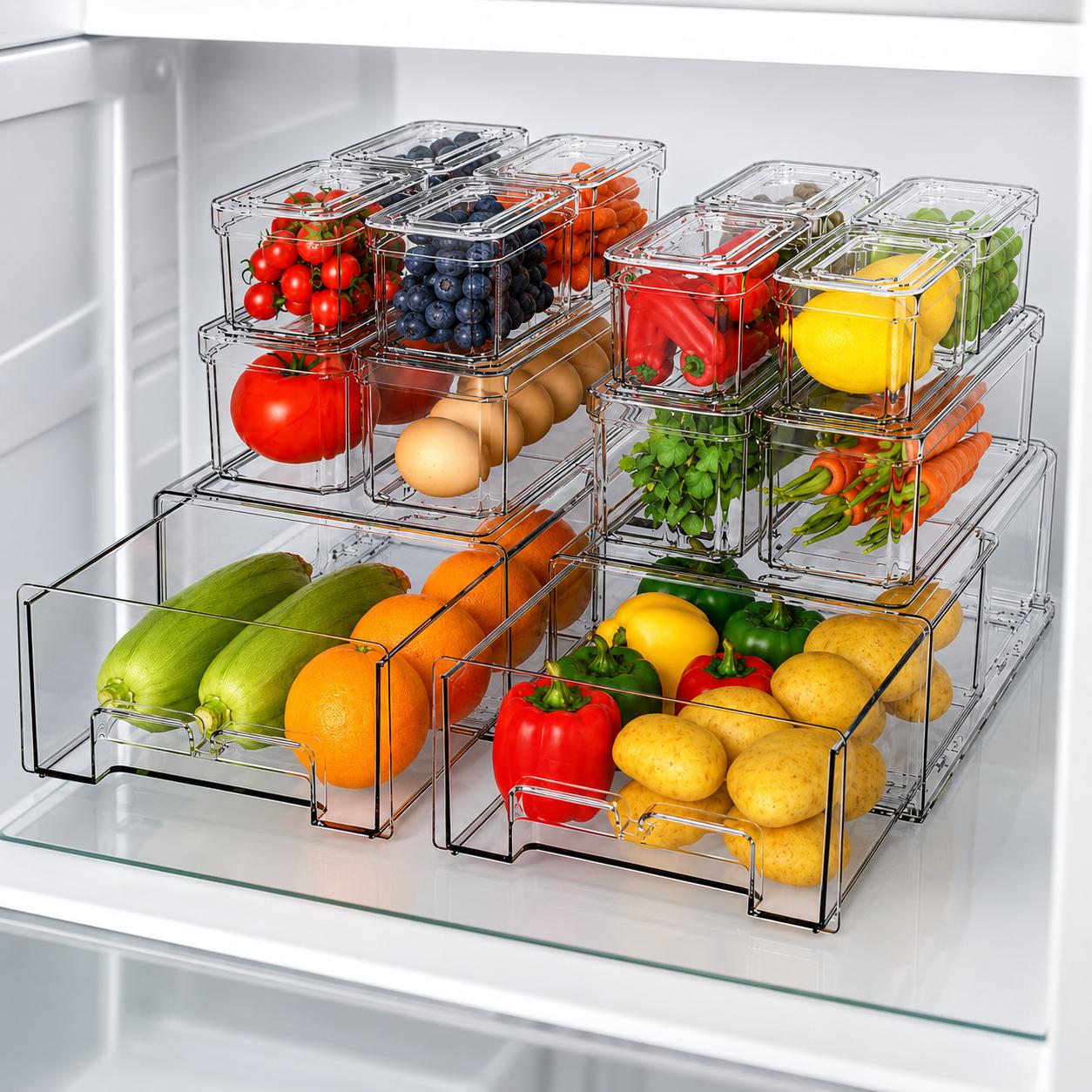 Stackable Refrigerator Organiz - Food Storage Without Pantry ulasan dan harga