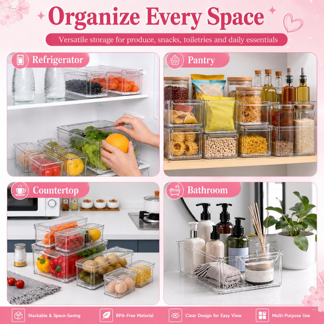 Stackable Refrigerator Organiz - Food Storage Without Pantry ulasan dan harga