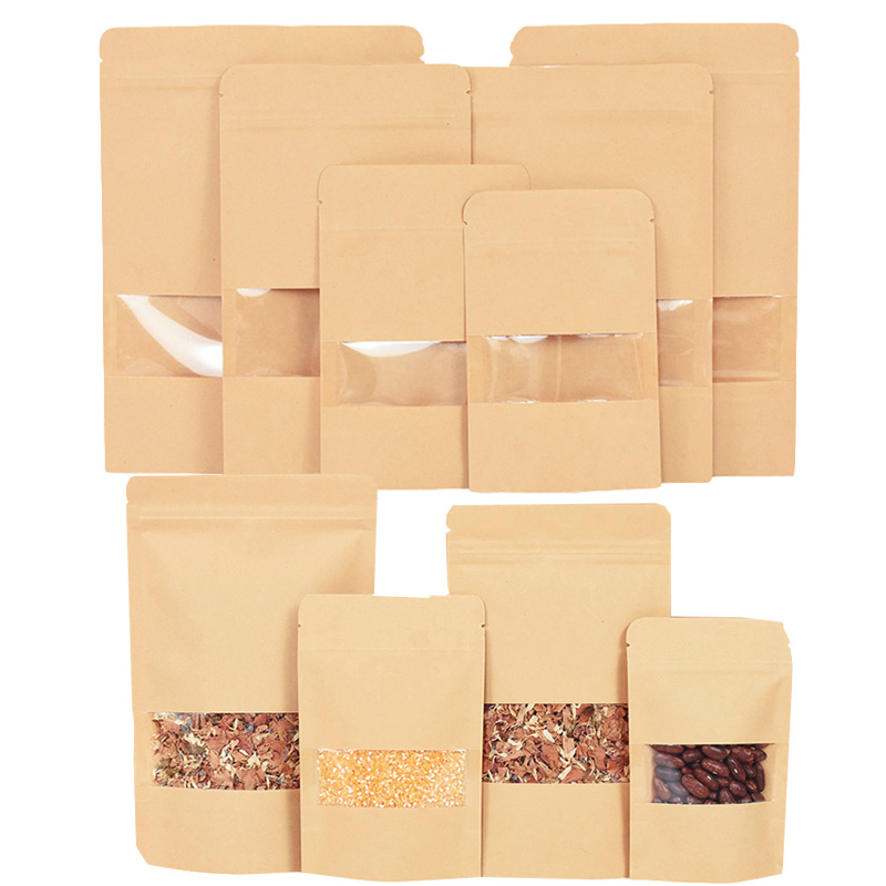 20/50pcs Kraft Paper Zip Lock  - Food Storage Ziploc Bags ulasan dan harga