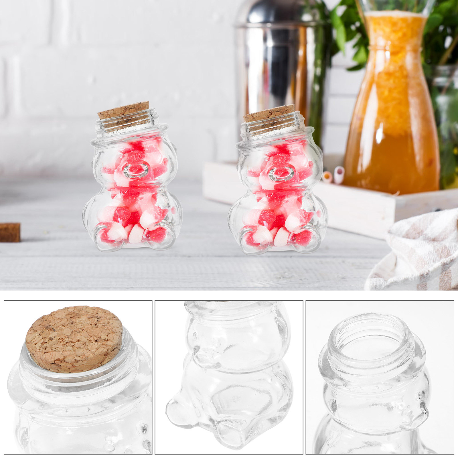 4Pcs Glass Candy Jar Set Trans - Food Storage Containers Glass ulasan dan harga