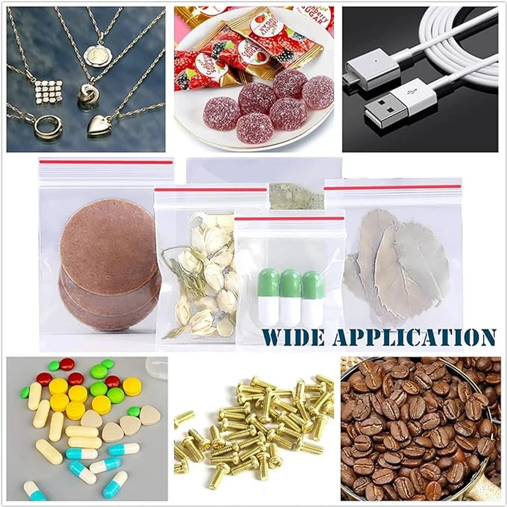 100-1000Pcs Reclosable Transpa - Food Storage Ziploc Bags ulasan dan harga