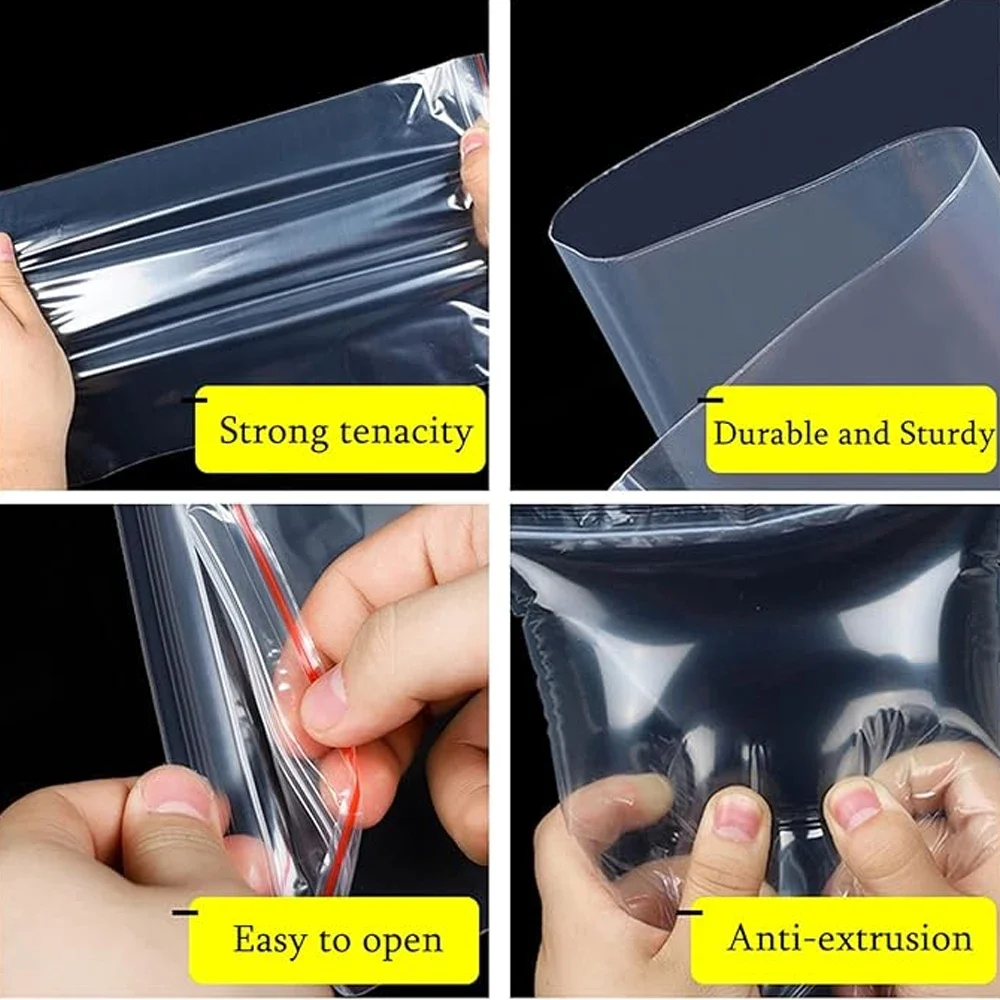 100-1000Pcs Reclosable Transpa - Food Storage Ziploc Bags ulasan dan harga