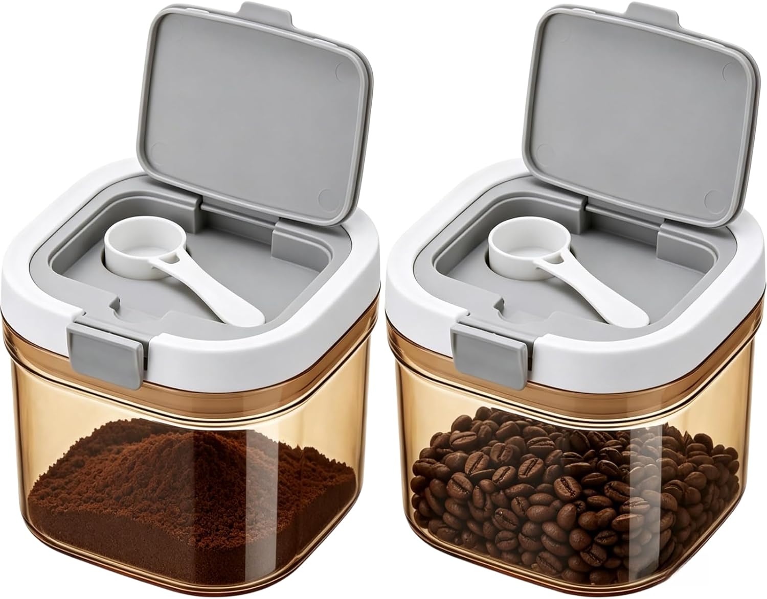 2pcs Coffee Canister with Scoo - Food Storage With Scoop ulasan dan harga