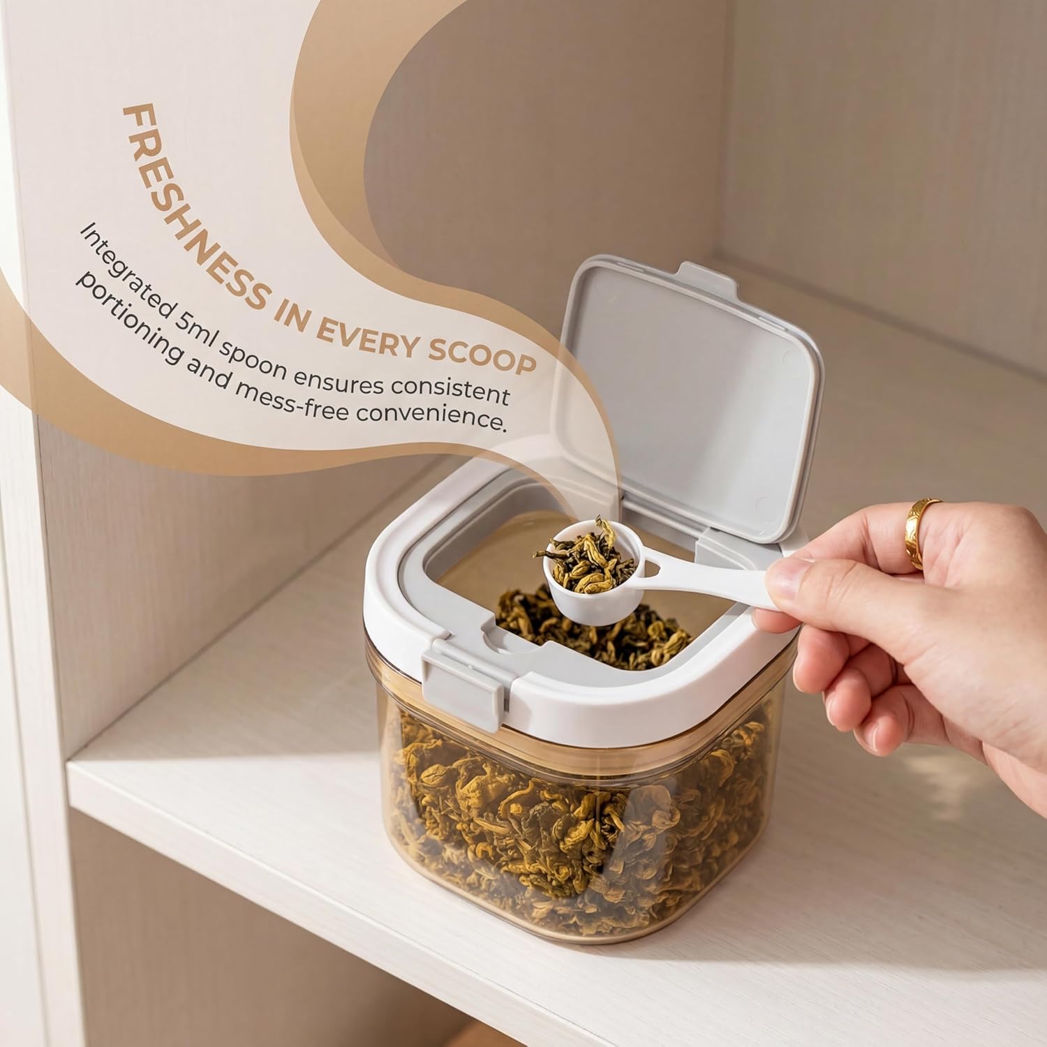 2pcs Coffee Canister with Scoo - Food Storage With Scoop ulasan dan harga