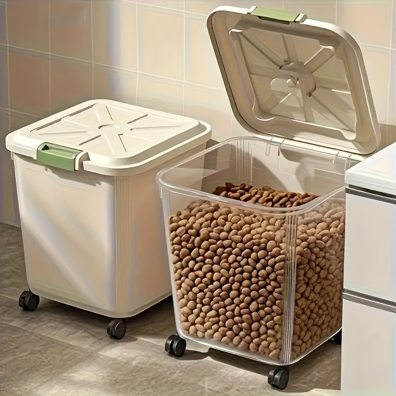 Large-capacity pet food storag - Food Storage On Wheels ulasan dan harga