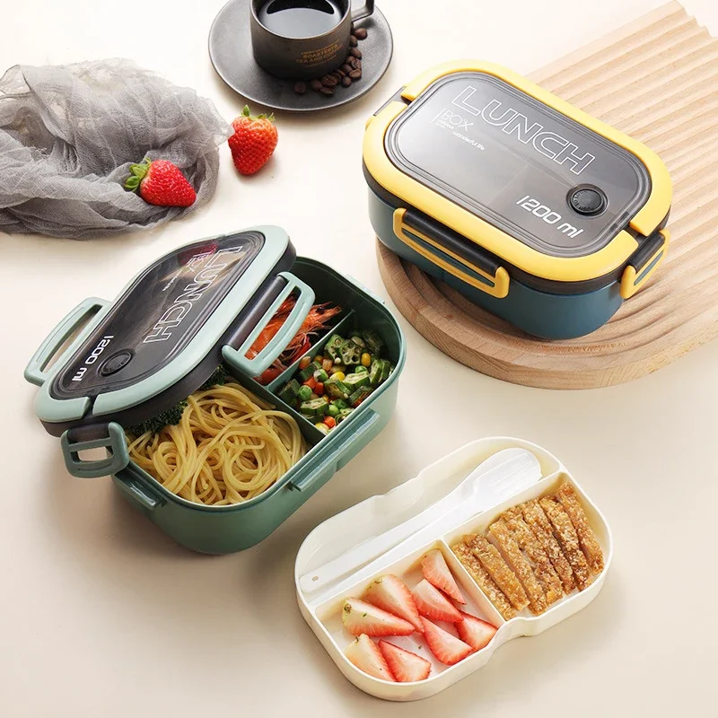 Hot Single Double-layer Lunch  - Food Storage With Compartments ulasan dan harga