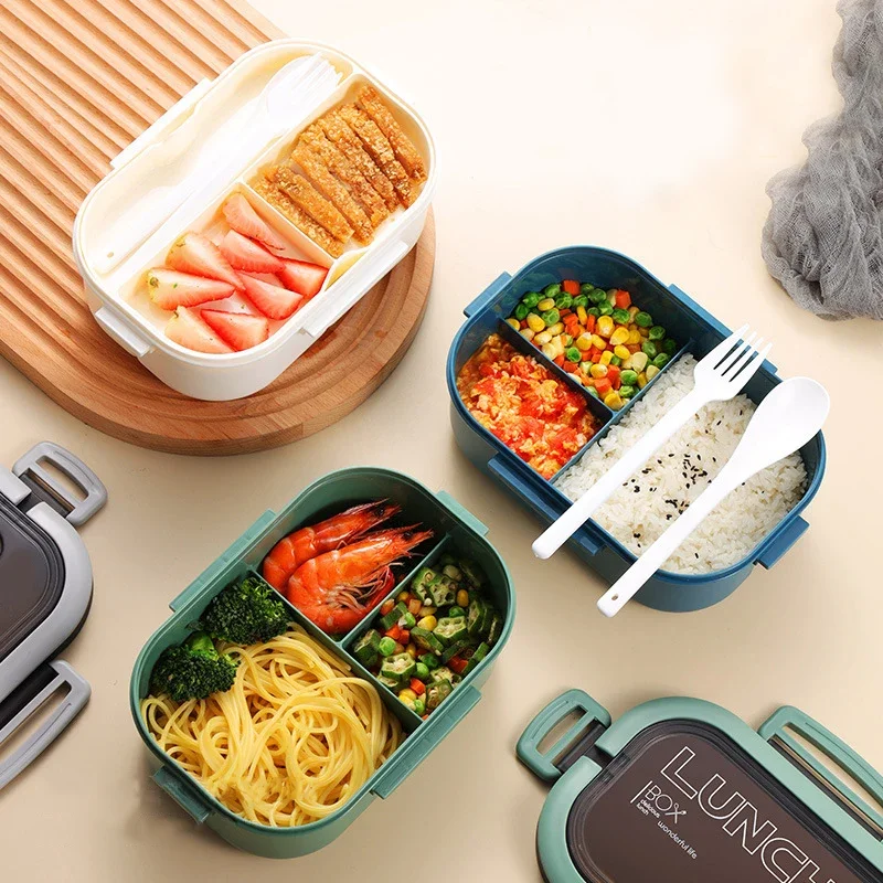Hot Single Double-layer Lunch  - Food Storage With Compartments ulasan dan harga