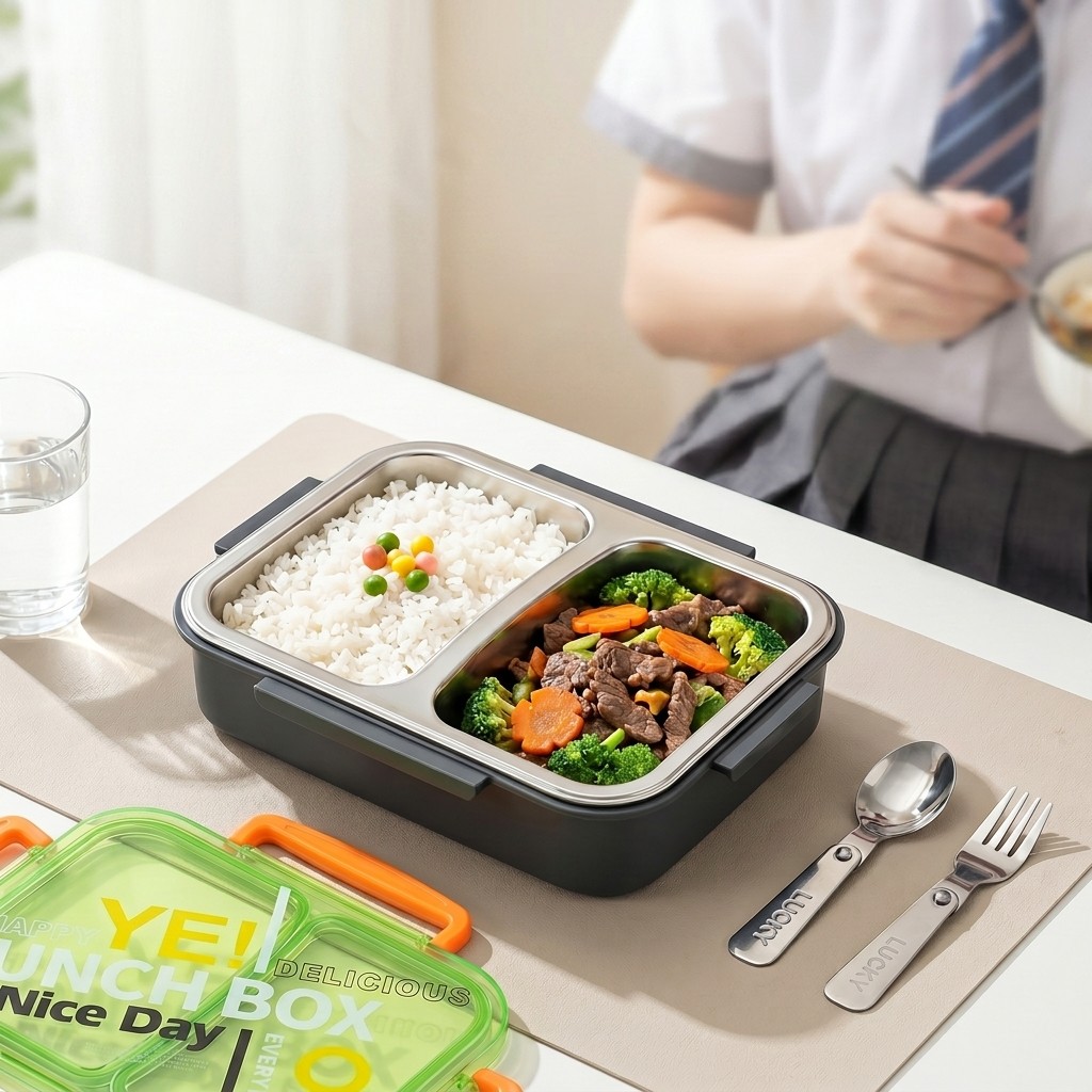 Microwavable 304 Stainless Ste - Food Storage With Scoop ulasan dan harga