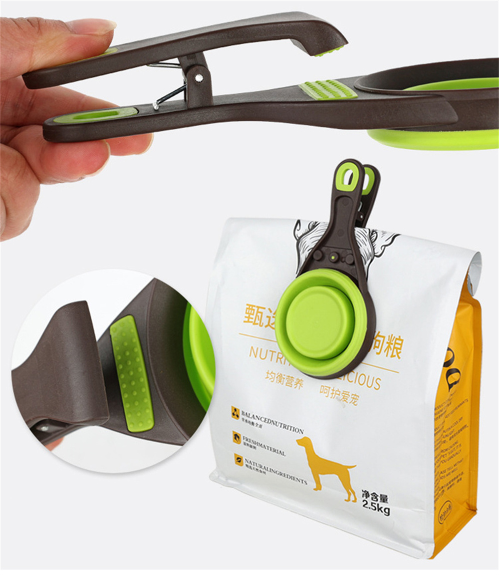 Portable Foldable Silicone Pet - Food Storage With Scoop ulasan dan harga