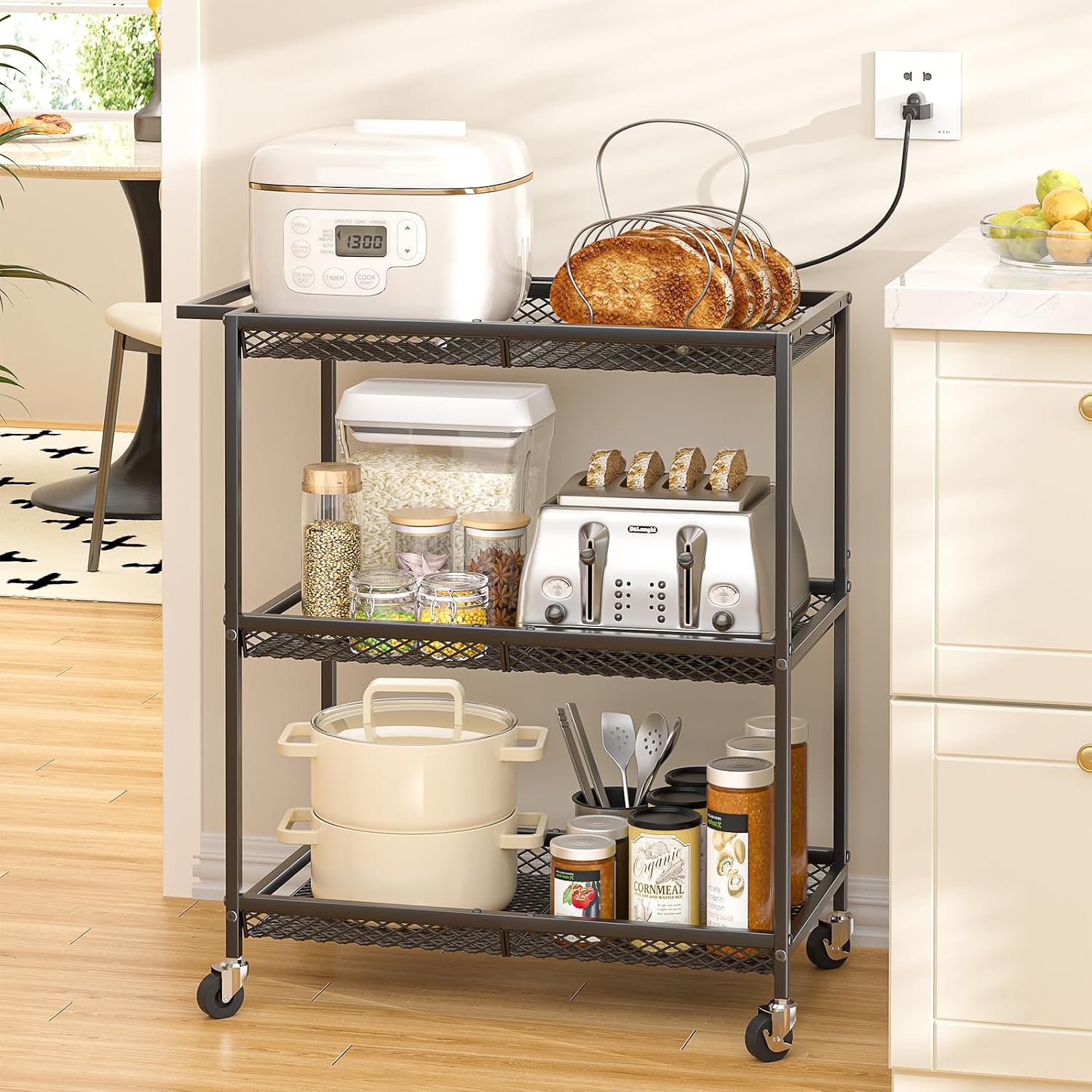3-Tier Heavy Duty Rolling Util - Food Storage On Wheels ulasan dan harga