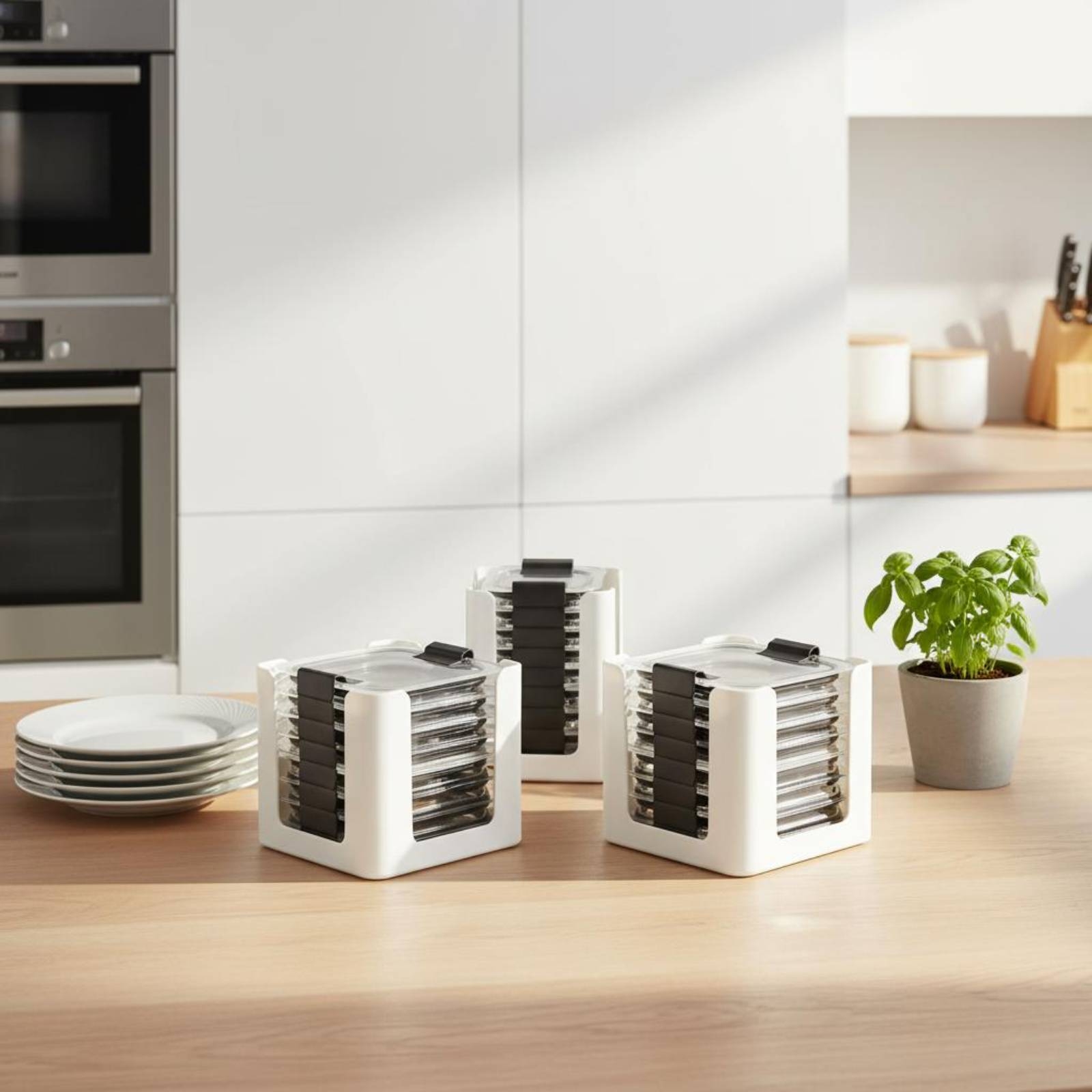 3 Pieces Lid Storage Rack Rect - Food Storage Rack ulasan dan harga